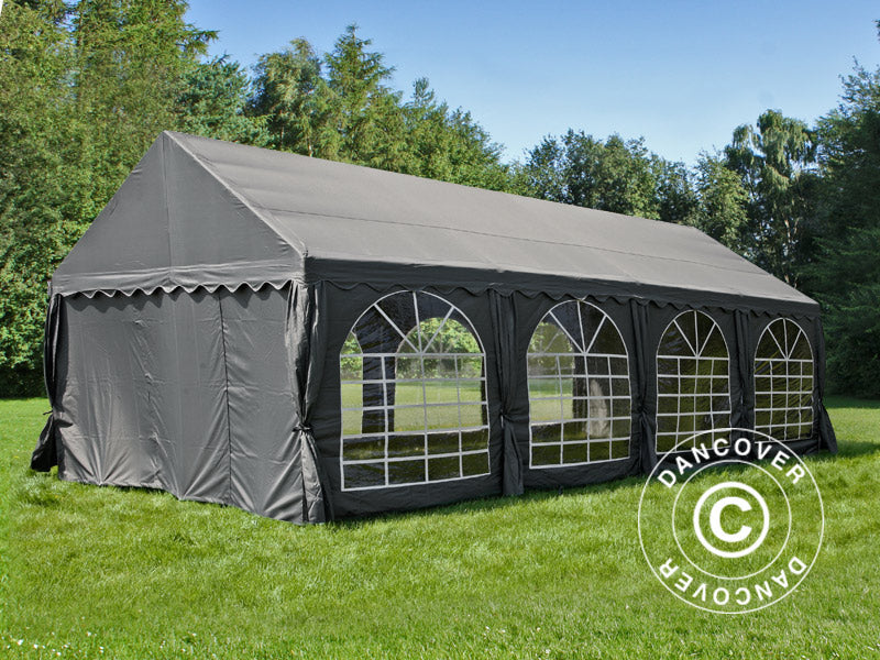 4x8m Poly Partytent Dark Grey Velcro Closing SH