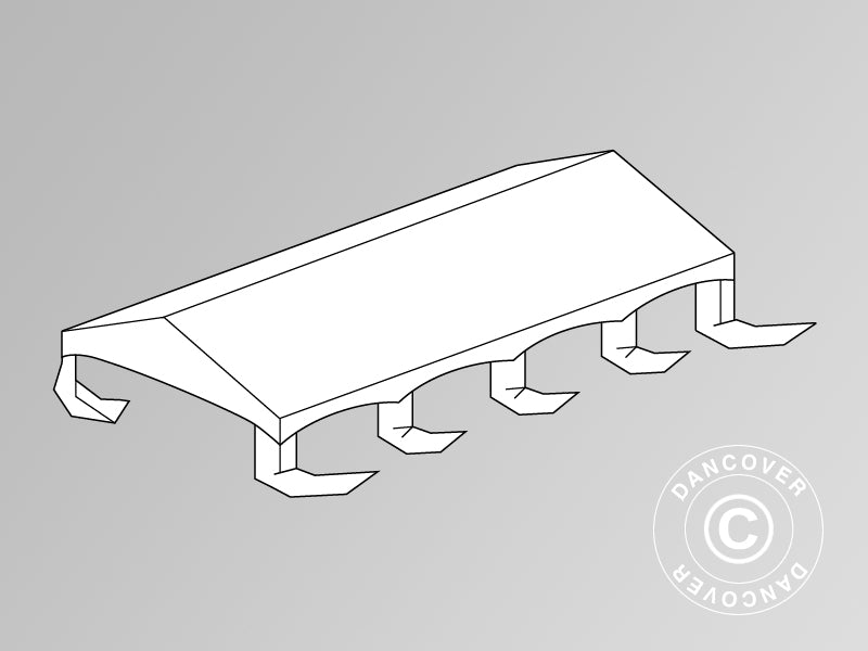 Dachplane für das Partyzelt Original 5x8m PVC, "Arched", Weiß
