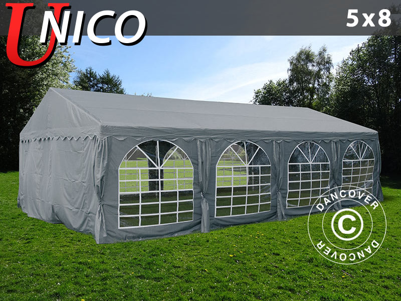 5x8m Poly Partytent Dark Grey Velcro Closing SH