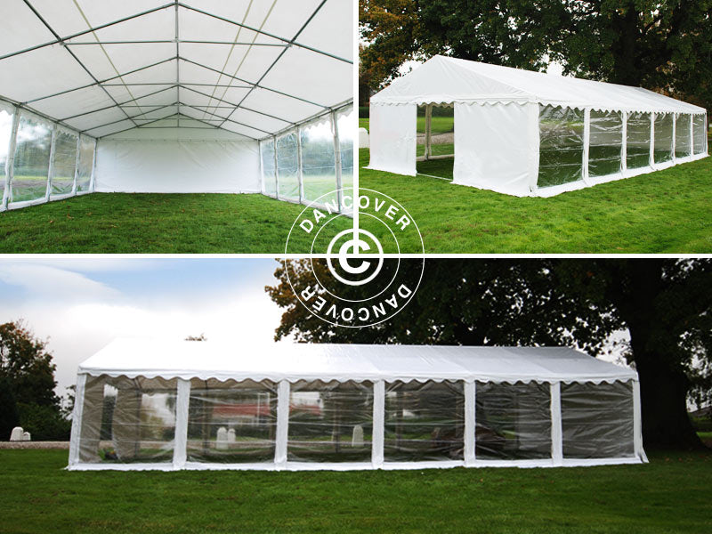 Tente de réception Exclusive 6x12m PVC 900, Blanc, Panorama