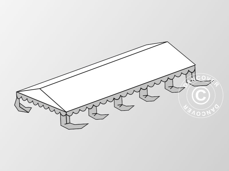 Toiture pour Tente de réception Original 4x10m PVC, Blanc/Gris