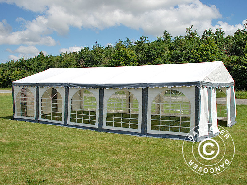4x10m PVC Partytent Grey/White Velcro Closing SH