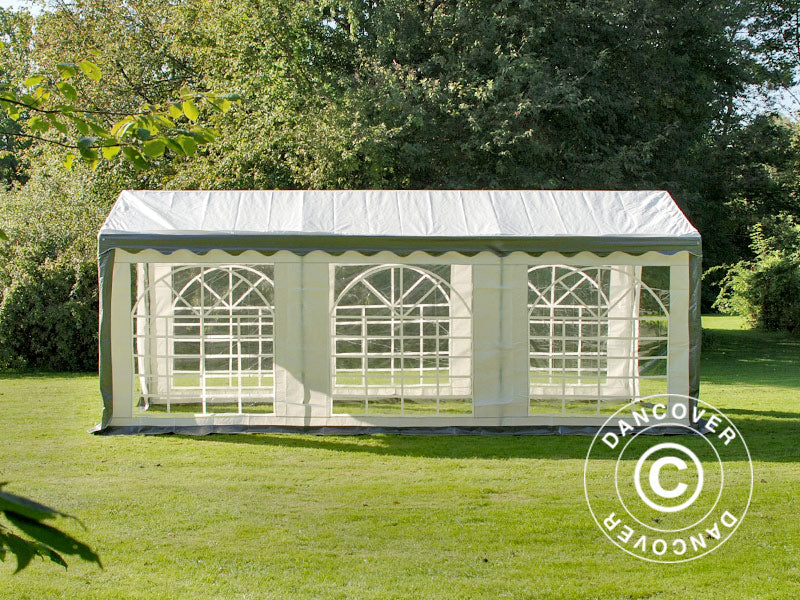 Tente de réception PLUS 4x6m PE 700, Gris/Blanc