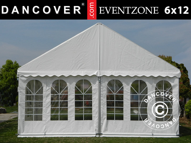 6x12m Party Pro Eventzone PVC F/R 600g White SH
