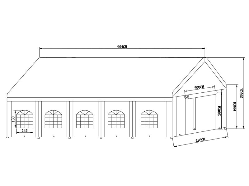 4x10m PE Partytent Basic 500 White NH