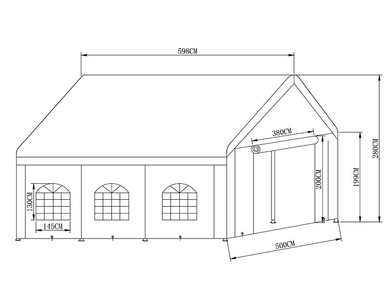 5x6m PE Partytent Basic 500 White NH
