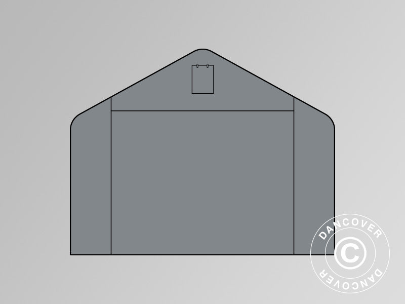 Parois d-extrémité/porte pour Tente de Stockage PRO 5x4m, 5x6m, 5x8m, 5x10m et 5x12m PVC, gris