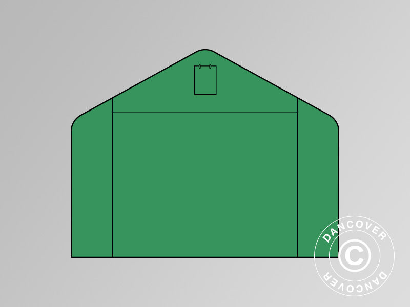 Parete terminale/porta per Capannone tenda PRO XL 5x8x2,5x3,89m PVC, Verde