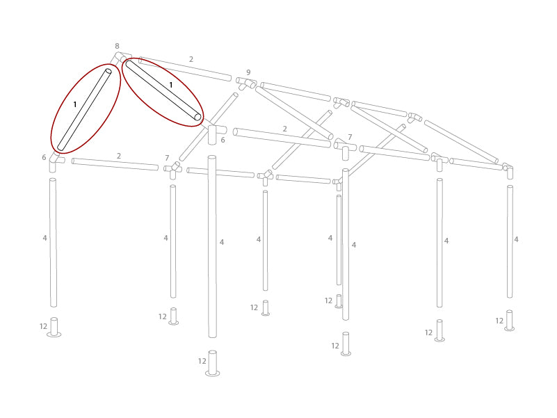 Dachrohr, Ø38mm, 1410mm