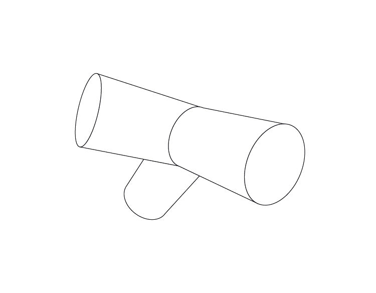 3-Wege-Verbindungsstück, Ø42mm, 140°