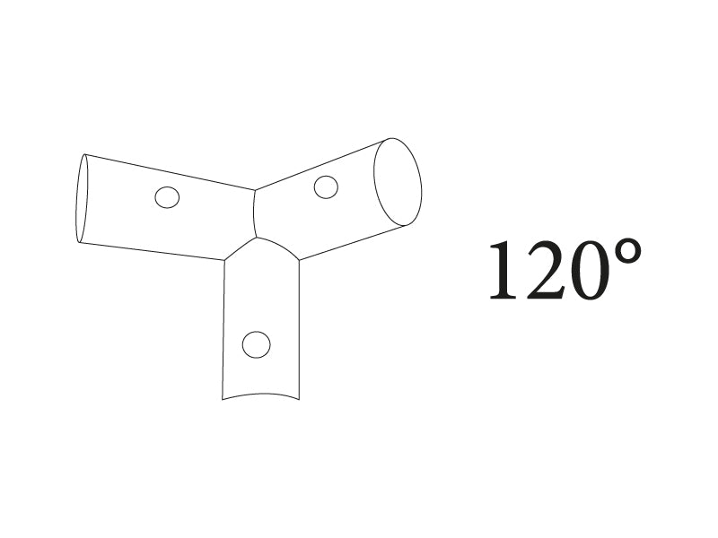 3-Wege-Verbindungsstück, Ø42mm, 120°