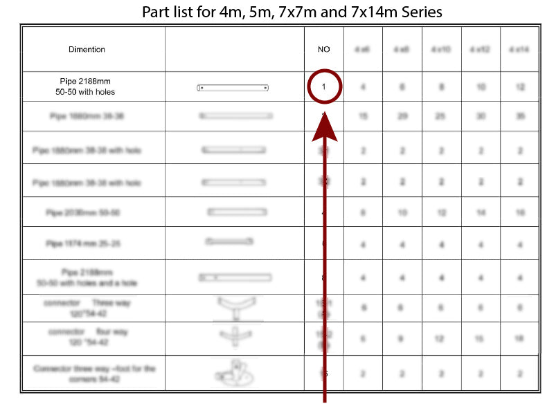Gamba d'appoggio, Ø50mm, 2188mm