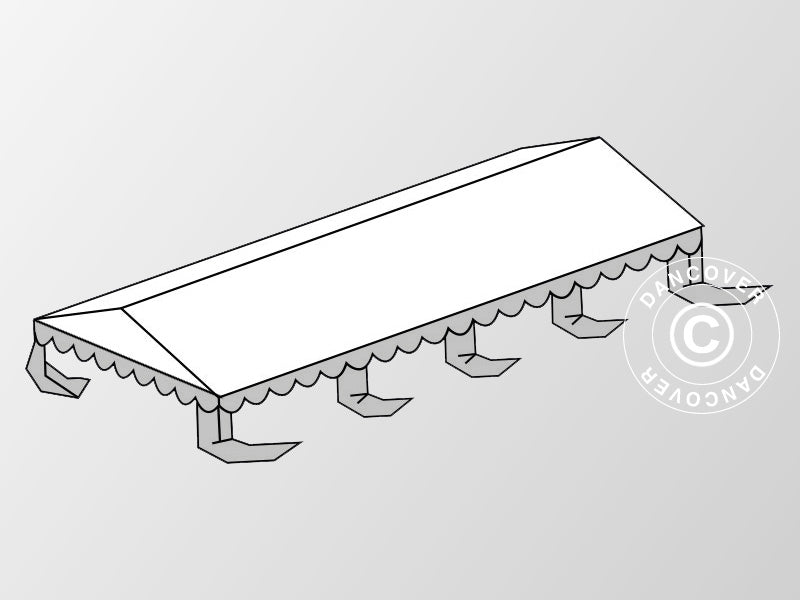Toiture pour Tente de réception Original 4x8m PVC, Blanc/Gris