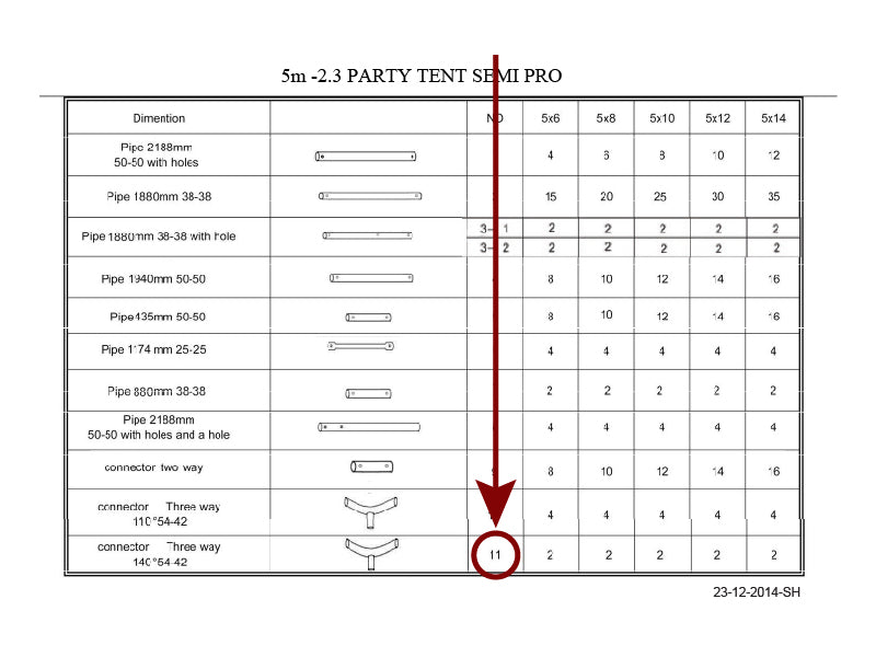Triple fixation, Ø42+Ø54mm, 140°