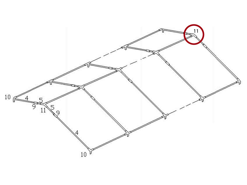 Triple fixation, Ø42+Ø54mm, 140°