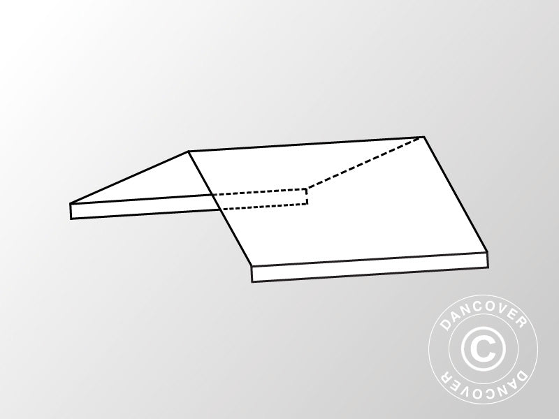 Toile de toit de 4 m de section centrale pour tentes Exclusive CombiTents®, 6x4m, PVC, blanc
