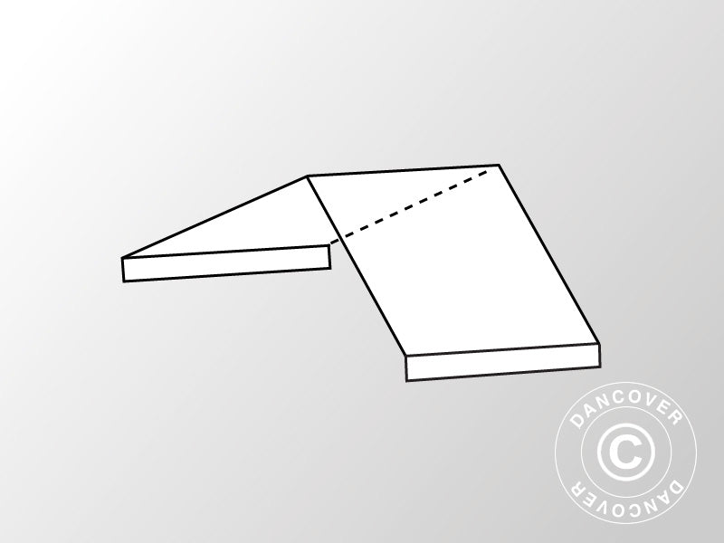 Copertura del tetto, sezione centrale di 2 m per Exclusive CombiTents®, 6x2m, PVC, Bianco/Grigio