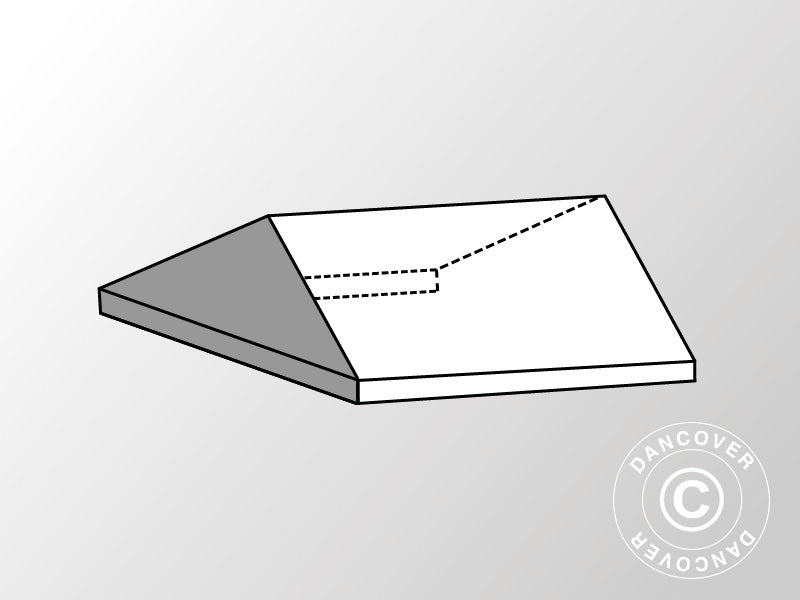 4m d'extrémité de toit pour CombiTents® Exclusive, 6x4m, PVC, Blanc/Gris