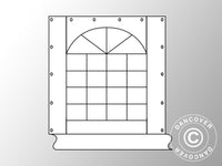 Paroi latérale avec porte 2,33m, PVC, Blanc