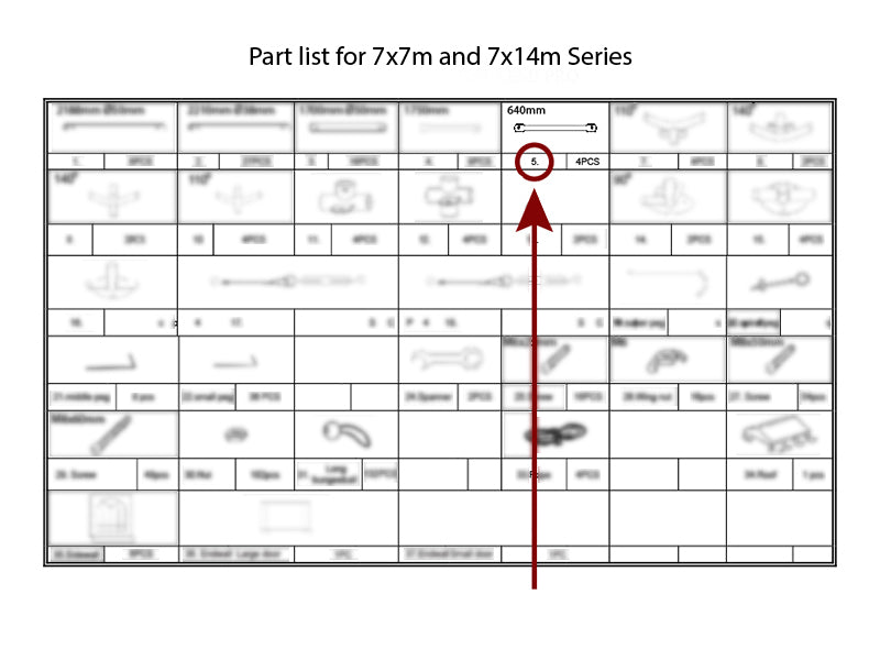 Tubo verticale frontone, Ø25mm, 640mm