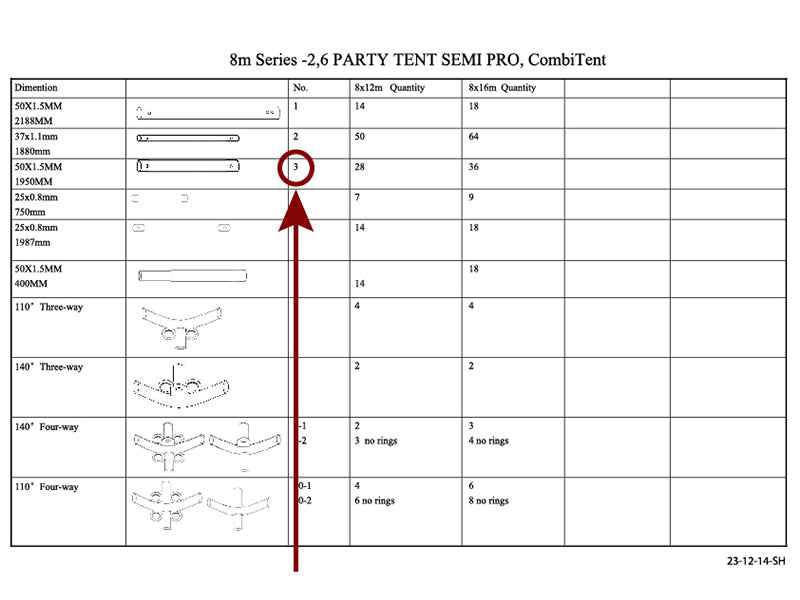 Tubo per il tetto, Ø50mm, 1950mm