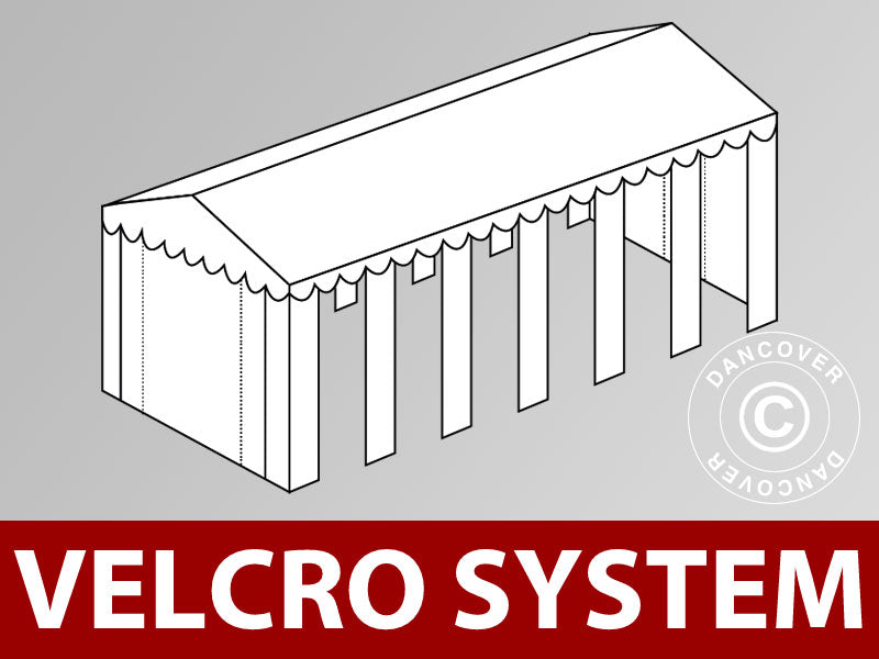 Copertura del tetto in Velcro per il tendone Exclusive 5x12m, Bianco