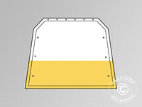 Paroi d’extrémité/porte pour tente de stockage/tente de travail PRO 3,6m, PVC, Blanc/Jaune
