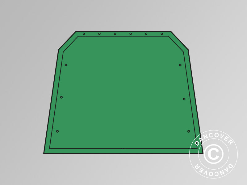Parois d’extrémité/porte pour tente abri garage PRO 3,77x7,3m et 3,77x9,7m PVC, vert