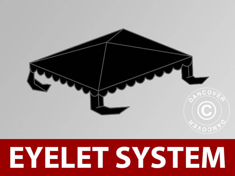 Toile de toit pour tente de réception UNICO, PVC/Polyester, 3x3m, noir