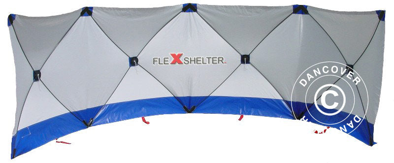Sicherheitswand FleXshelter PRO, 7,2x1,8m, weiß/blau