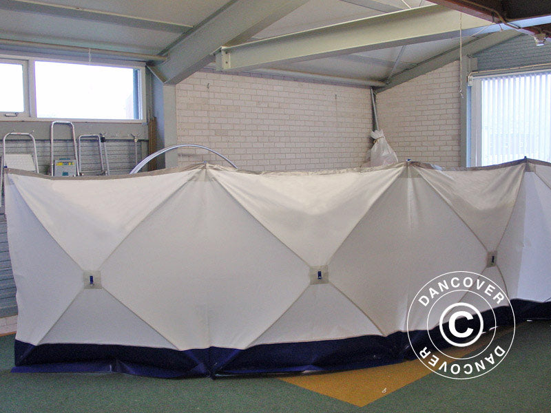 Sicherheitswand FleXshelter PRO, 7,2x1,8m, weiß/blau
