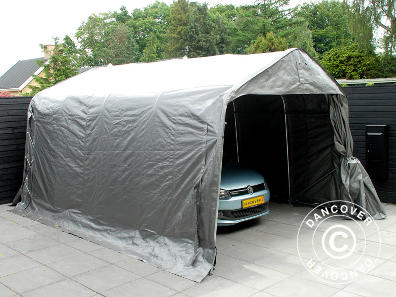Zeltgarage PRO 3,6x4,8x2,68m, PE, Grau