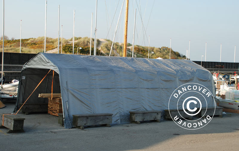 Zeltgarage PRO 3,6x8,4x2,68m PE, Grau