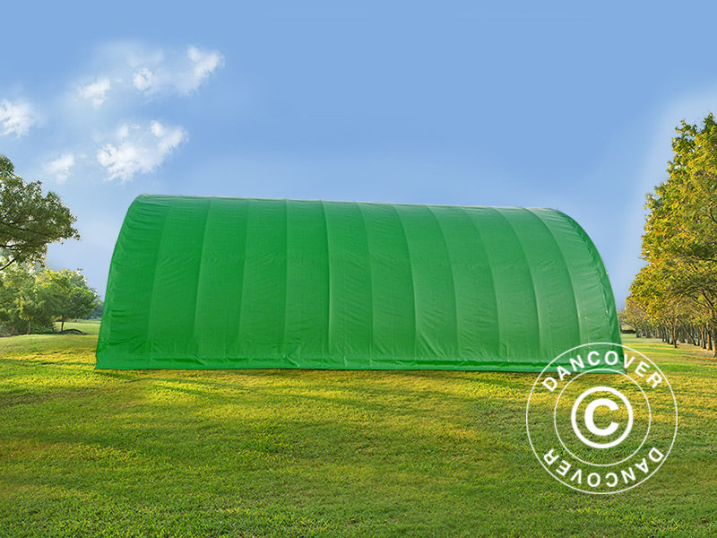 Tunnel agricole 9,15x12x4,5m, PVC, Vert