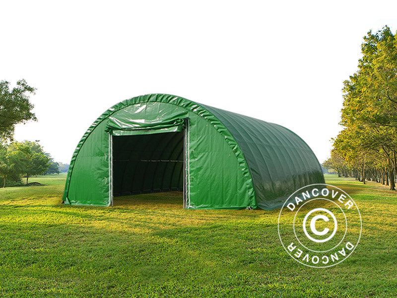 Tunnel agricole 9,15x12x4,5m, PVC, Vert