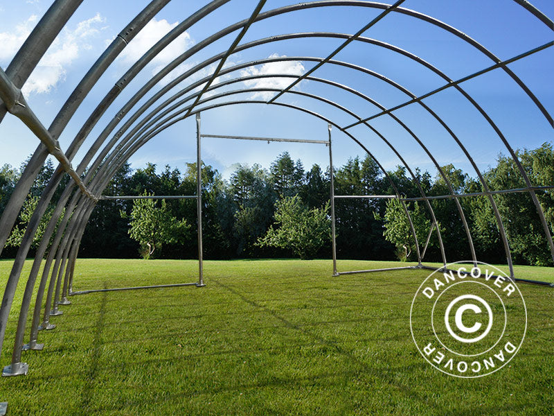 Rundbogenhalle 9,15x12x4,5m, PVC, Weiß