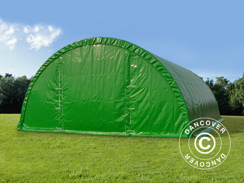 Tunnel agricole 9,15x20x4,5m, PVC, Vert
