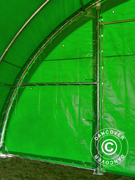 Tunnel agricole 9,15x20x4,5m, PVC, Vert