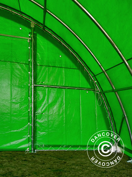 Tunnel agricole 9,15x20x4,5m, PVC, Vert