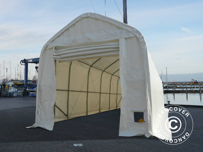 Tente de stockage Oceancover 5,5x15x4,1x5,3m, PE, Blanc