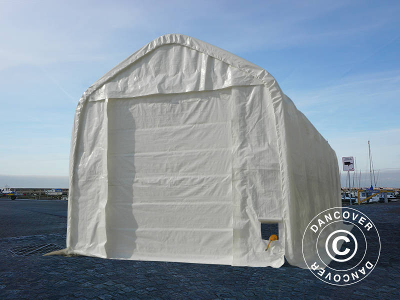 Tente de stockage Oceancover 5,5x15x4,1x5,3m, PE, Blanc