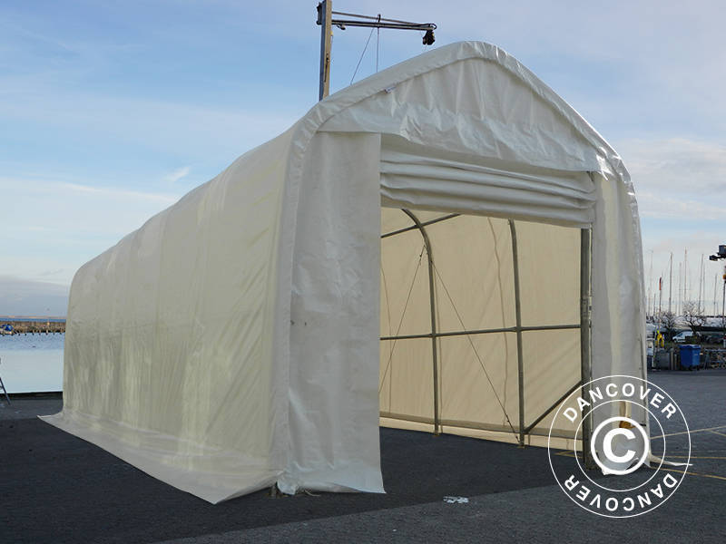 Tente de stockage Oceancover 5,5x15x4,1x5,3m, PE, Blanc
