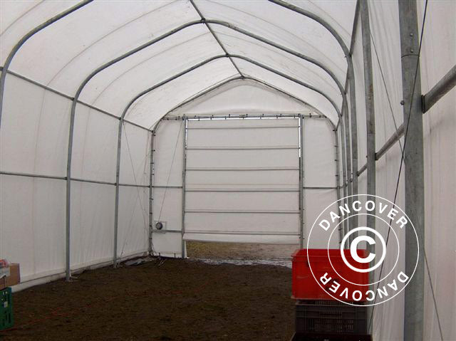 Tente de stockage Oceancover 5,5x20x4,1x5,3m, PVC, Blanc