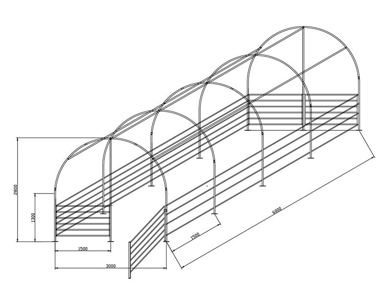 Weidezelt 3x6x2,8m, PVC, Grün