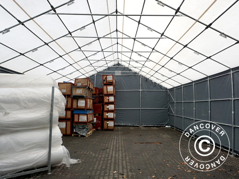 Capannone tenda Titanium 7x14x2,5x4,2m, Bianco/Grigio