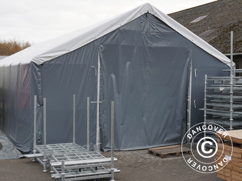 Capannone tenda Titanium 7x14x2,5x4,2m, Bianco/Grigio