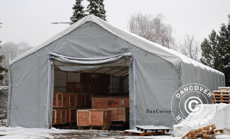 Capannone tenda Titanium 7x14x2,5x4,2m, Bianco/Grigio