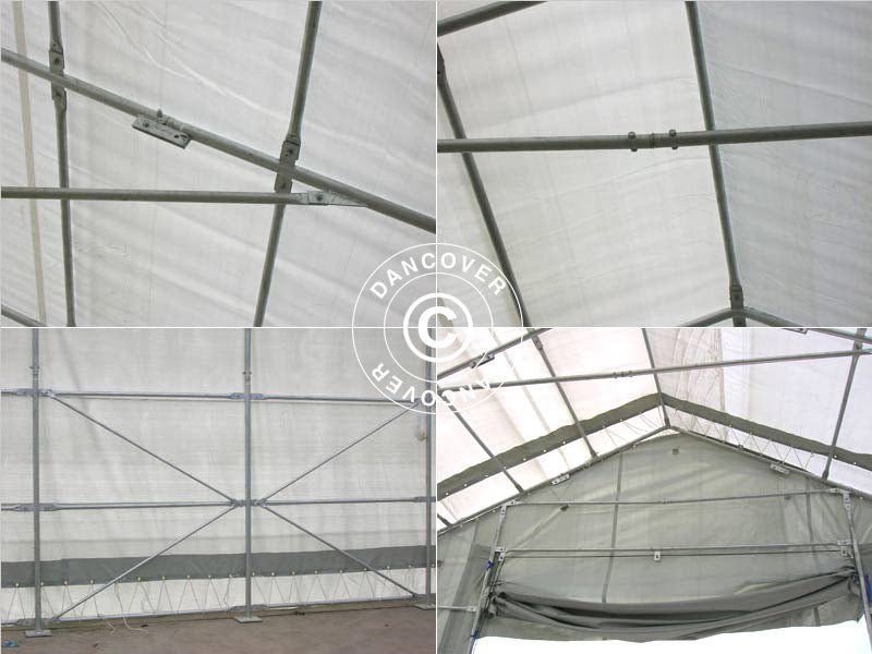 Capannone tenda Titanium 7x7x2,5x4,2m, Bianco/Grigio
