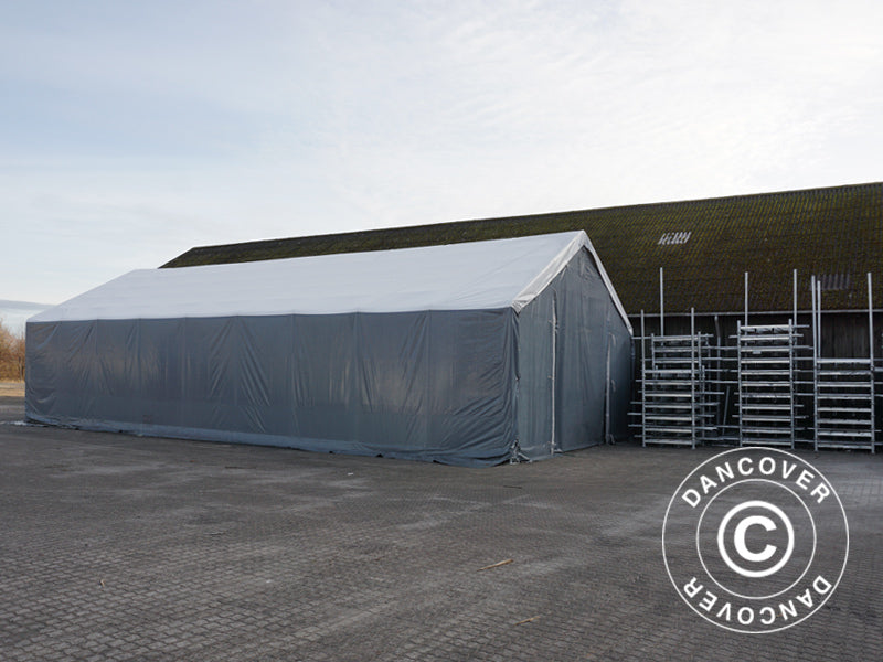 Zelthalle Titanium 8x18x3x5m, Weiß/Grau