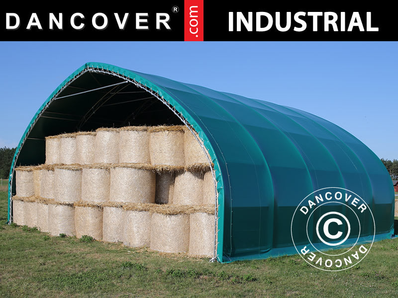 Capannone tenda, tunnel agricolo 10x15x5,54m con portone scorrevole, PVC, Verde